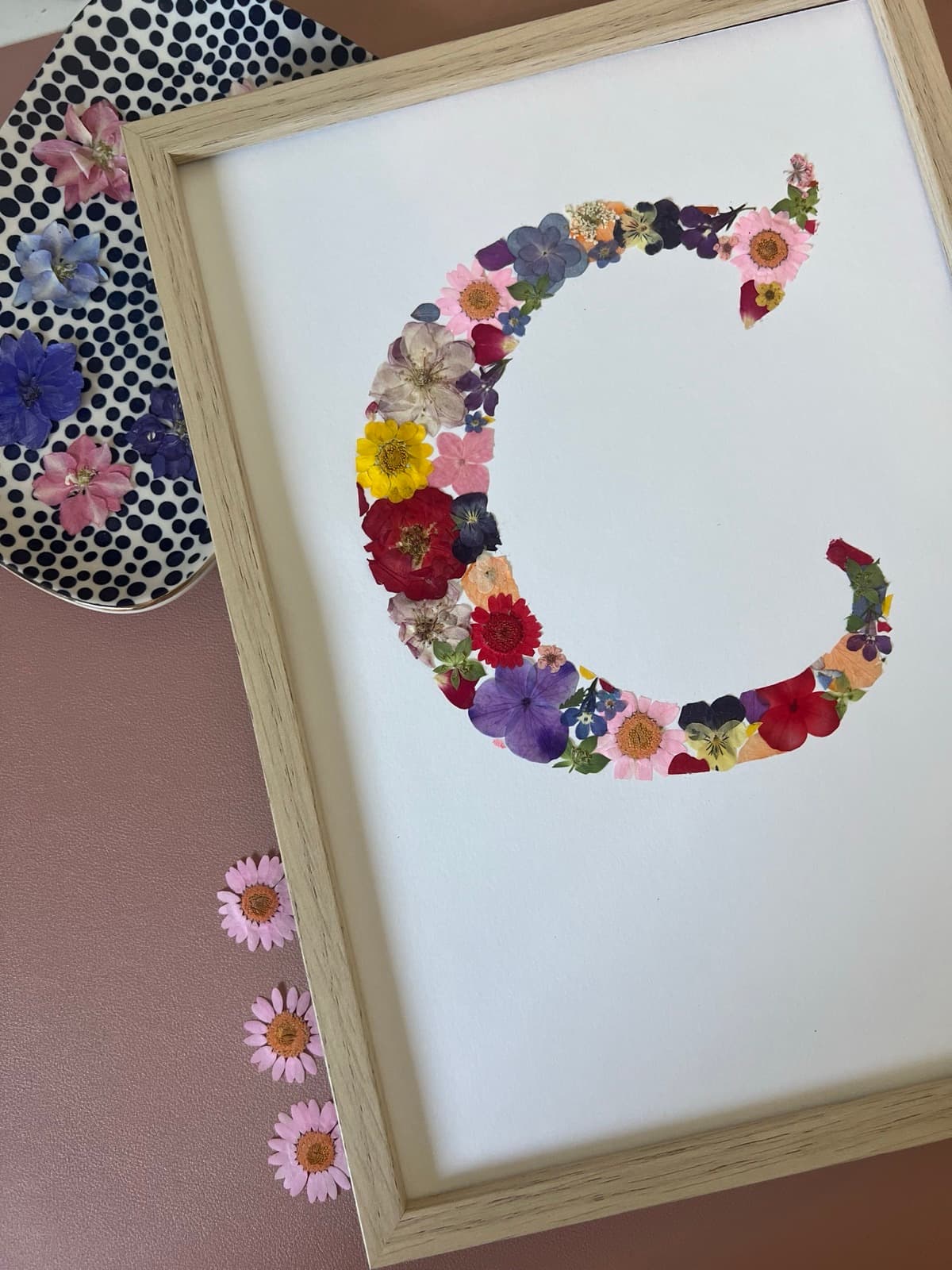 Détail de fleurs pressées